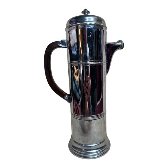 Vtg Art Deco Farber Bros. Krome Kraft Cocktail Shaker Drink Server W. Handle - Picture 1 of 11